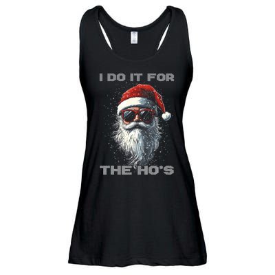 I Do It For The HoS Funny Santa Inappropriate Christmas Ladies Essential Flowy Tank