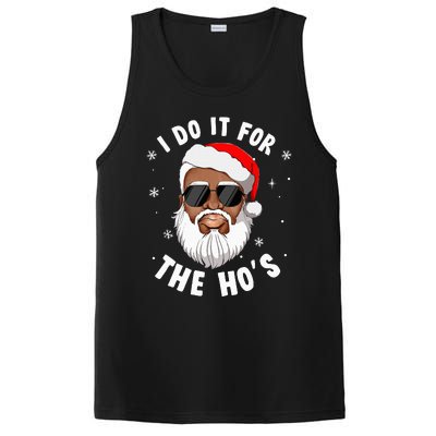 I Do It For The Hos Christmas African American Santa Black PosiCharge Competitor Tank