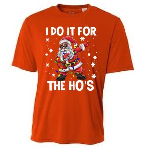 I Do It For The Hos Santa Dabbing Christmas Squad HoS Funny Gift Cooling Performance Crew T-Shirt