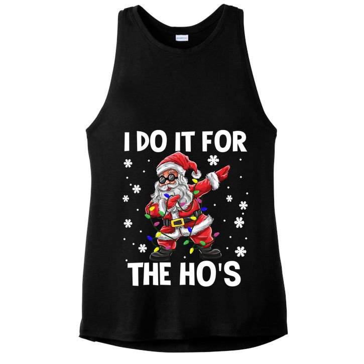 I Do It For The Hos Santa Dabbing Christmas Squad HoS Funny Gift Ladies PosiCharge Tri-Blend Wicking Tank