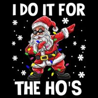 I Do It For The Hos Santa Dabbing Christmas Squad HoS Funny Gift Wool Snapback Cap