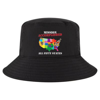 I Did It! Visit All 50 Usa States Gift Mission Accomplished Cool Comfort Performance Bucket Hat