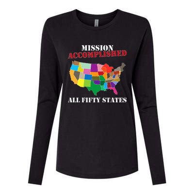 I Did It! Visit All 50 Usa States Gift Mission Accomplished Womens Cotton Relaxed Long Sleeve T-Shirt