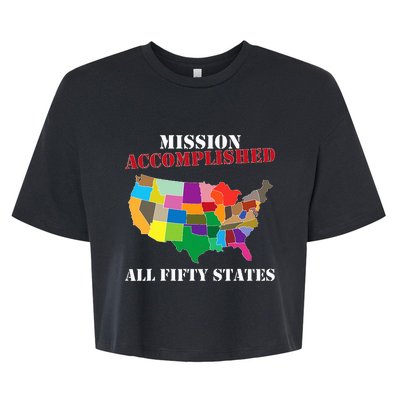 I Did It! Visit All 50 Usa States Gift Mission Accomplished Bella+Canvas Jersey Crop Tee