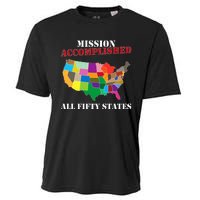 I Did It! Visit All 50 Usa States Gift Mission Accomplished Cooling Performance Crew T-Shirt