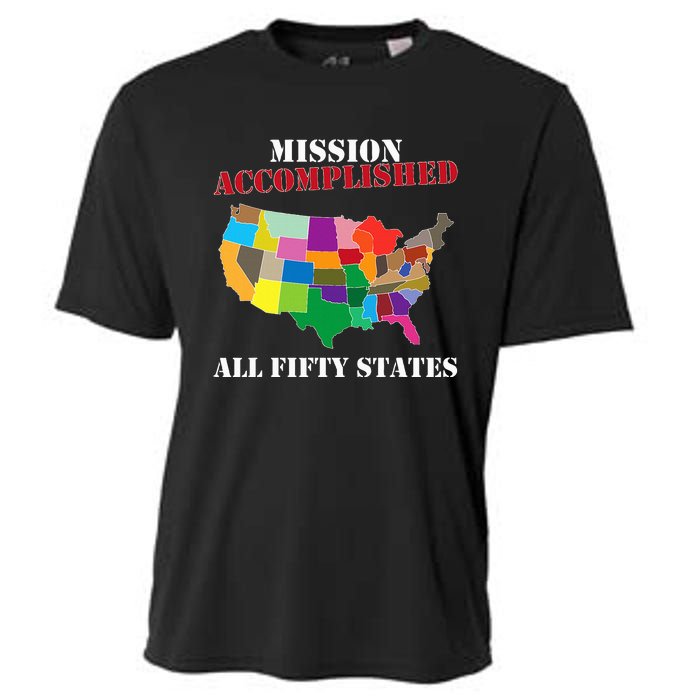 I Did It! Visit All 50 Usa States Gift Mission Accomplished Cooling Performance Crew T-Shirt