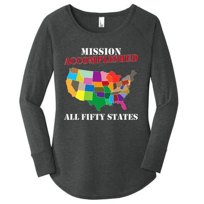 I Did It! Visit All 50 Usa States Gift Mission Accomplished Women's Perfect Tri Tunic Long Sleeve Shirt