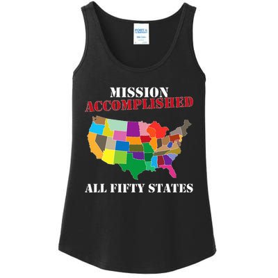 I Did It! Visit All 50 Usa States Gift Mission Accomplished Ladies Essential Tank