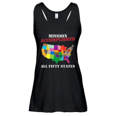 I Did It! Visit All 50 Usa States Gift Mission Accomplished Ladies Essential Flowy Tank