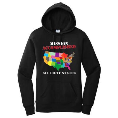 I Did It! Visit All 50 Usa States Gift Mission Accomplished Women's Pullover Hoodie