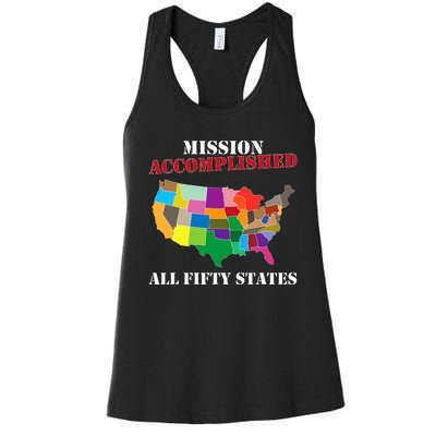 I Did It! Visit All 50 Usa States Gift Mission Accomplished Women's Racerback Tank