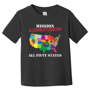 I Did It! Visit All 50 Usa States Gift Mission Accomplished Toddler T-Shirt