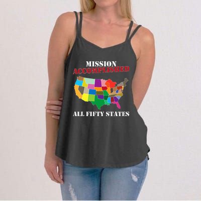 I Did It! Visit All 50 Usa States Gift Mission Accomplished Women's Strappy Tank