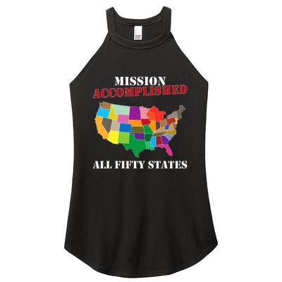 I Did It! Visit All 50 Usa States Gift Mission Accomplished Women's Perfect Tri Rocker Tank