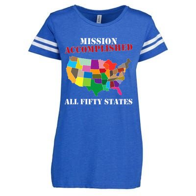 I Did It! Visit All 50 Usa States Gift Mission Accomplished Enza Ladies Jersey Football T-Shirt