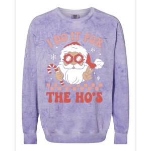 I Do It For The Ho’S Funny Christmas Colorblast Crewneck Sweatshirt