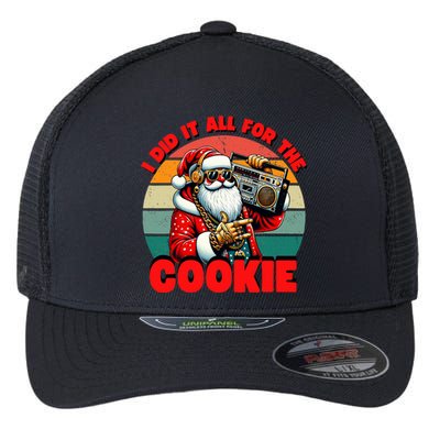 I Did It All For The Cookie Funny Santa Christmas  Flexfit Unipanel Trucker Cap