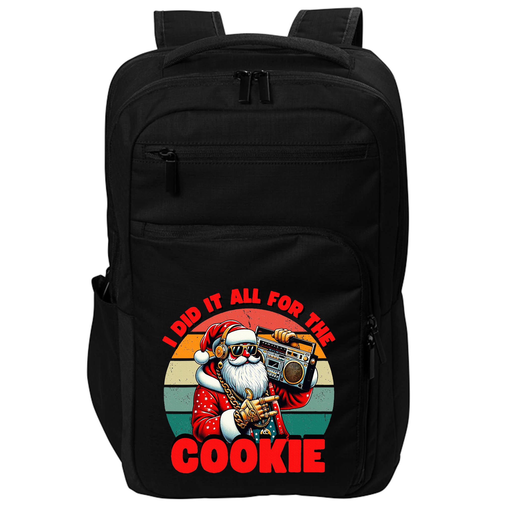 I Did It All For The Cookie Funny Santa Christmas  Impact Tech Backpack