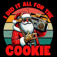 I Did It All For The Cookie Funny Santa Christmas  16 in Basic Backpack