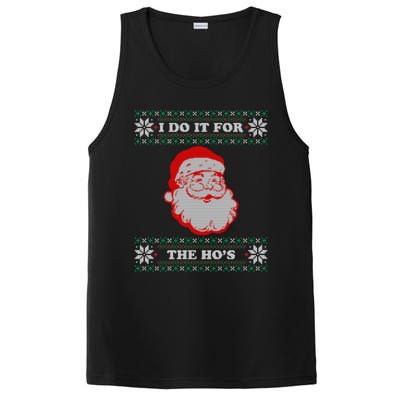 I Do It For The Hos Ugly Christmas Sweater Inappropriate Funny Gift PosiCharge Competitor Tank