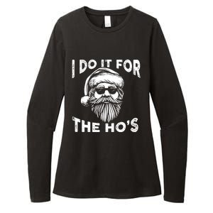 I Do It For The Hos Funny Christmas Santa Cool Sun Glasses Cute Gift Womens CVC Long Sleeve Shirt