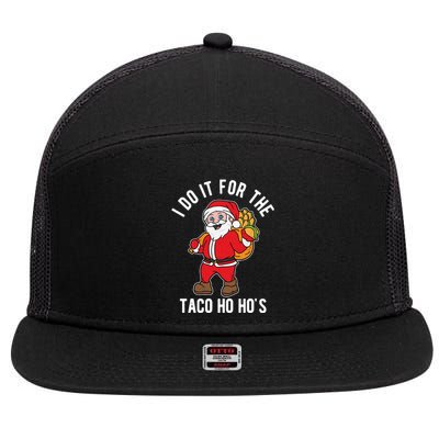 I Do It For The Taco Ho HoS Funny Santa Christmas Xmas 7 Panel Mesh Trucker Snapback Hat