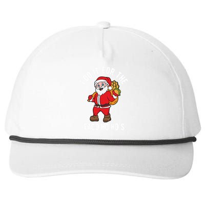 I Do It For The Taco Ho HoS Funny Santa Christmas Xmas Snapback Five-Panel Rope Hat