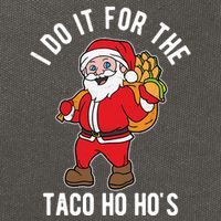I Do It For The Taco Ho HoS Funny Santa Christmas Xmas Cotton Canvas Backpack