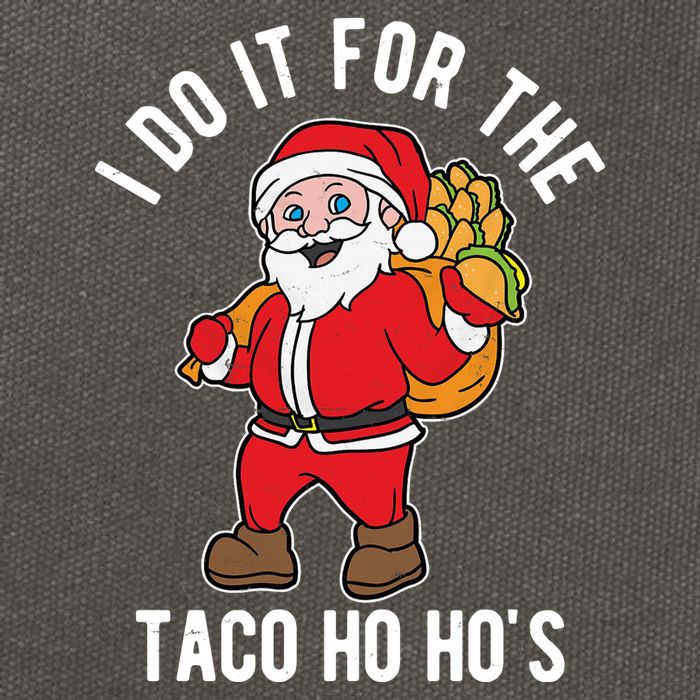 I Do It For The Taco Ho HoS Funny Santa Christmas Xmas Cotton Canvas Backpack