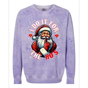 I Do It For The HoS Santa Funny Christmas Colorblast Crewneck Sweatshirt