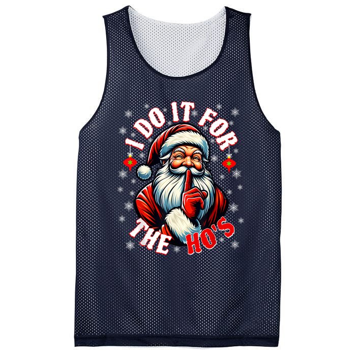 I Do It For The HoS Santa Funny Christmas Mesh Reversible Basketball Jersey Tank