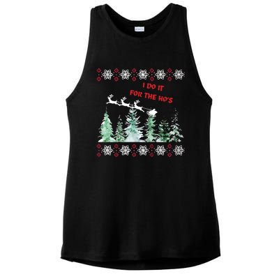 I Do It For The Hos Christmas Ladies PosiCharge Tri-Blend Wicking Tank