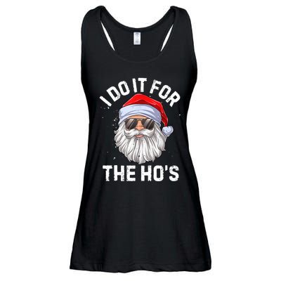 I Do It For The Ho's Funny Inappropriate Christmas Men Santa TShirt Ladies Essential Flowy Tank