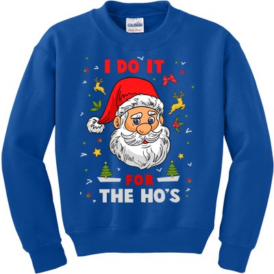 I Do It For The Hos Funny Santa Gift Kids Sweatshirt