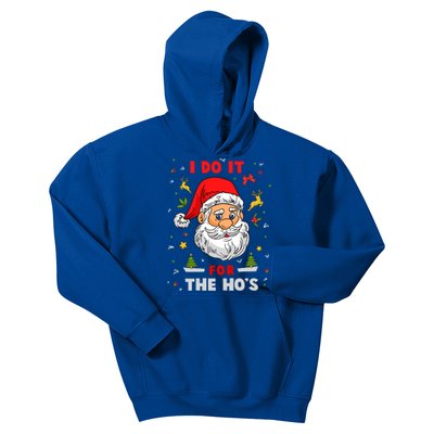 I Do It For The Hos Funny Santa Gift Kids Hoodie