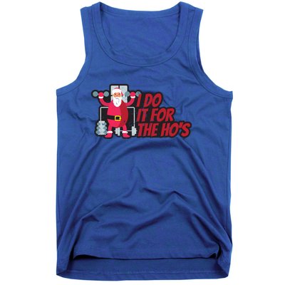 I Do It For The Hos Funny Santa Weight Lifting Christmas Gym Gift Tank Top