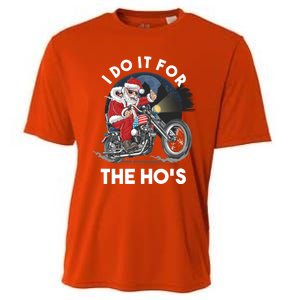 I Do It For The Hos Santa Motorcycle Cool Gift Cooling Performance Crew T-Shirt