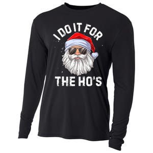 I Do It For The Ho's Funny Inappropriate Christmas Santa Cooling Performance Long Sleeve Crew