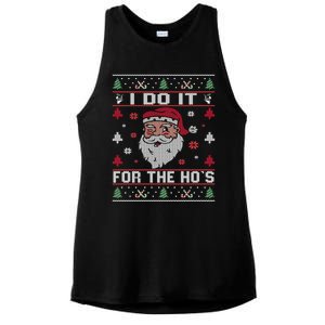 I Do It For The HoS Rude Offensive Christmas Santa Gift Ladies PosiCharge Tri-Blend Wicking Tank