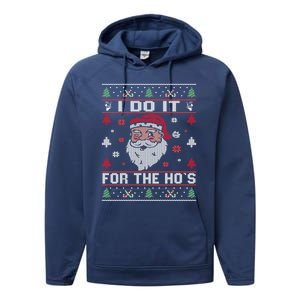 I Do It For The HoS Rude Offensive Christmas Santa Gift Performance Fleece Hoodie