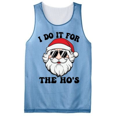 I Do It For The Hos Santa With Sunglasses Christmas Design Gift Mesh Reversible Basketball Jersey Tank