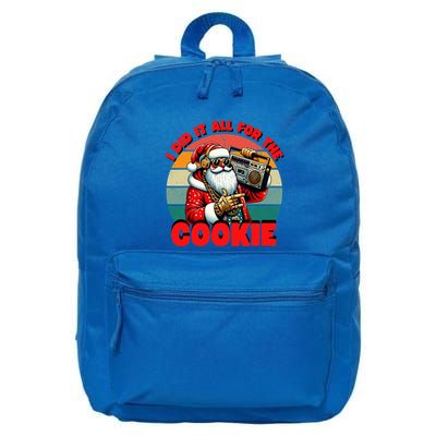 I Did It All For The Cookie Funny Santa Funny Christmas  16 in Basic Backpack