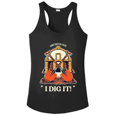I Dig It Archelogy Archeolgist Ladies PosiCharge Competitor Racerback Tank