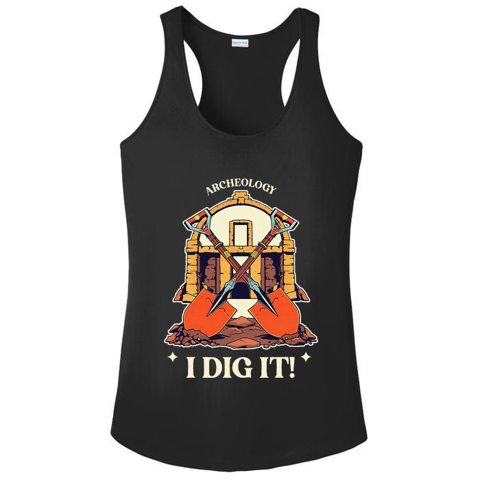 I Dig It Archelogy Archeolgist Ladies PosiCharge Competitor Racerback Tank