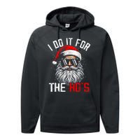 I Do It For The Hos Funny Inappropriate Christmas Santa Face Performance Fleece Hoodie