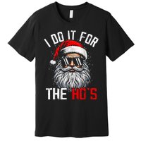 I Do It For The Hos Funny Inappropriate Christmas Santa Face Premium T-Shirt