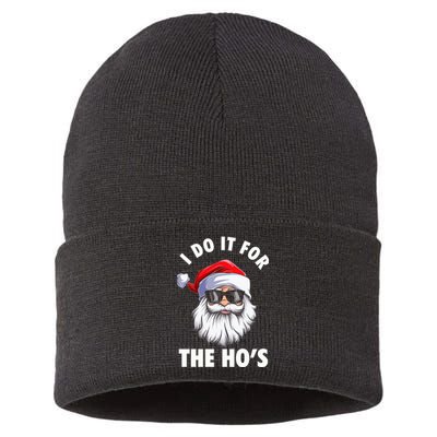 I Do It For The HoS Funny Inappropriate Christmas Sustainable Knit Beanie