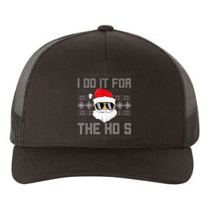 I Do It For The Hos Santa Black Ugly Sweater Christmas Yupoong Adult 5-Panel Trucker Hat