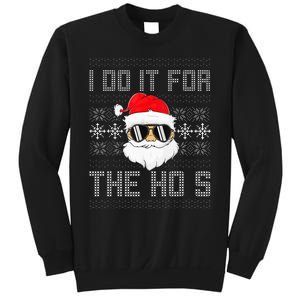 I Do It For The Hos Santa Black Ugly Sweater Christmas Sweatshirt