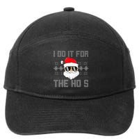 I Do It For The Hos Santa Black Ugly Sweater Christmas 7-Panel Snapback Hat